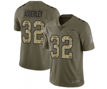 Chargers #32 Nasir Adderley Olive Camo Men's Stitched Football Limited 2017 Salute To Service Jersey