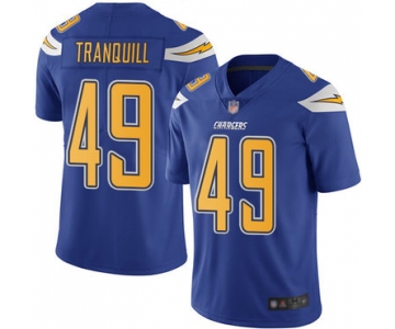 Chargers #49 Drue Tranquill Electric Blue Men's Stitched Football Limited Rush Jersey