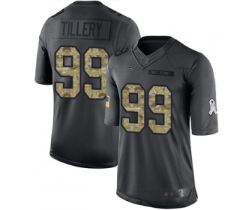 Chargers #99 Jerry Tillery Black Men's Stitched Football Limited 2016 Salute to Service Jersey