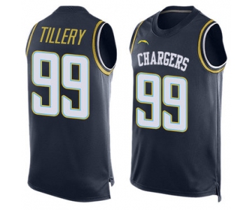 Chargers #99 Jerry Tillery Navy Blue Team Color Men's Stitched Football Limited Tank Top Jersey