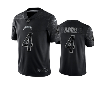 Men's Los Angeles Chargers #4 Chase Daniel Black Reflective Limited Stitched Football Jersey