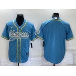 Men's Los Angeles Chargers Blank Light Blue Stitched MLB Cool Base Nike Baseball Jersey