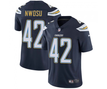 Men's Nike Los Angeles Chargers #42 Uchenna Nwosu Navy Blue Team Color Stitched NFL Vapor Untouchable Limited Jersey