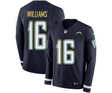 Nike Chargers 16 Tyrell Williams Navy Blue Team Color Men's Stitched NFL Limited Therma Long Sleeve Jersey