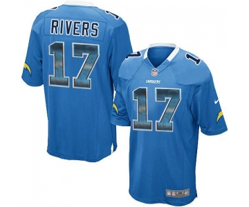 Nike Chargers #17 Philip Rivers Electric Blue Alternate Men's Stitched NFL Limited Strobe Jersey