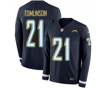 Nike Chargers 21 LaDainian Tomlinson Navy Blue Team Color Men's Stitched NFL Limited Therma Long Sleeve Jersey