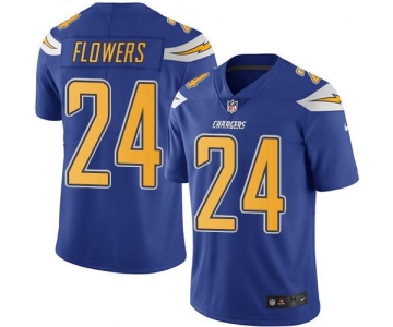 Nike Chargers #24 Brandon Flowers Electric Blue Men's Stitched NFL Limited Rush Jersey