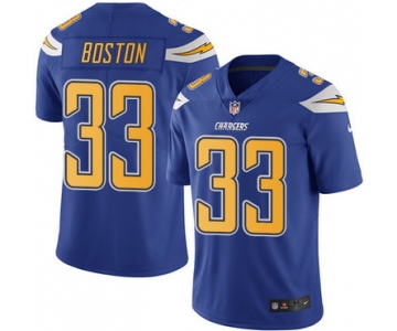 Nike Chargers #33 Tre Boston Electric Blue Men's Stitched NFL Limited Rush Jersey