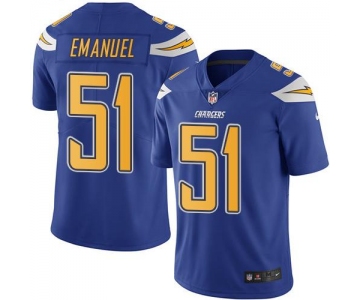 Nike Chargers #51 Kyle Emanuel Electric Blue Men's Stitched NFL Limited Rush Jersey