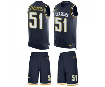 Nike Chargers #51 Kyle Emanuel Navy Blue Team Color Men's Stitched NFL Limited Tank Top Suit Jersey