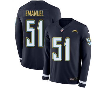 Nike Chargers 51 Kyle Emanuel Navy Blue Team Color Men's Stitched NFL Limited Therma Long Sleeve Jersey