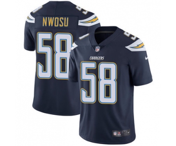 Nike Chargers #58 Uchenna Nwosu Navy Blue Team Color Men's Stitched NFL Vapor Untouchable Limited Jersey