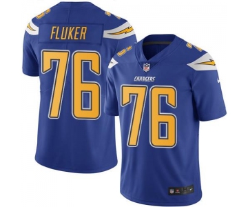 Nike Chargers #76 D.J. Fluker Electric Blue Men's Stitched NFL Limited Rush Jersey