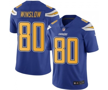Nike Chargers #80 Kellen Winslow Electric Blue Men's Stitched NFL Limited Rush Jersey