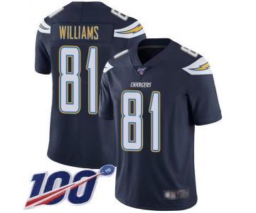 Nike Chargers #81 Mike Williams Navy Blue Team Color Men's Stitched NFL 100th Season Vapor Limited Jersey