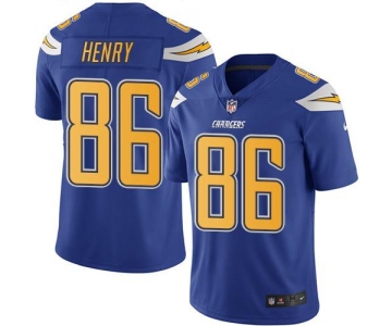 Nike Chargers #86 Hunter Henry Electric Blue Men's Stitched NFL Limited Rush Jersey