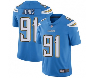 Nike Chargers #91 Justin Jones Electric Blue Alternate Men's Stitched NFL Vapor Untouchable Limited Jersey