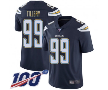 Nike Chargers #99 Jerry Tillery Navy Blue Team Color Men's Stitched NFL 100th Season Vapor Limited Jersey