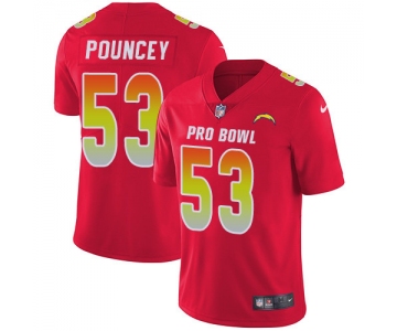 Nike Los Angeles Chargers #53 Mike Pouncey Red Men's Stitched NFL Limited AFC 2019 Pro Bowl Jersey