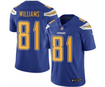Nike Los Angeles Chargers #81 Mike Williams Electric Blue Men's Stitched NFL Limited Rush Jersey