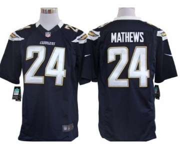 Nike San Diego Chargers #24 Ryan Mathews Navy Blue Limited Jersey