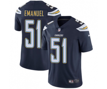 Nike San Diego Chargers #51 Kyle Emanuel Navy Blue Team Color Men's Stitched NFL Vapor Untouchable Limited Jersey