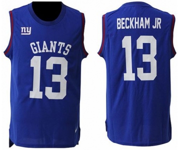 Men's New York Giants #13 Odell Beckham Jr Royal Blue Hot Pressing Player Name & Number Nike NFL Tank Top Jersey