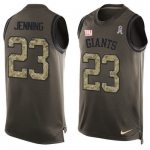 Men's New York Giants #23 Rashad Jennings Green Salute to Service Hot Pressing Player Name & Number Nike NFL Tank Top Jersey