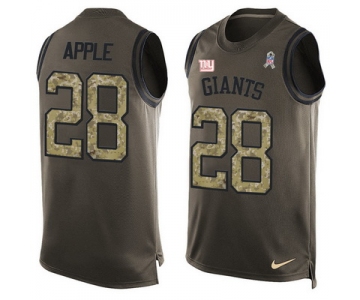 Men's New York Giants #28 Eli Apple Green Salute to Service Hot Pressing Player Name & Number Nike NFL Tank Top Jersey