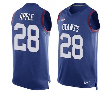 Men's New York Giants #28 Eli Apple Royal Blue Hot Pressing Player Name & Number Nike NFL Tank Top Jersey