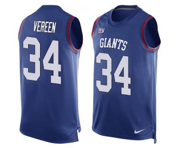 Men's New York Giants #34 Shane Vereen Royal Blue Hot Pressing Player Name & Number Nike NFL Tank Top Jersey