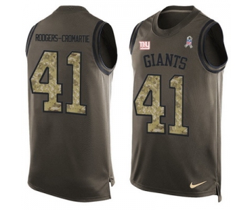 Men's New York Giants #41 Dominique Rodgers-Cromartie Green Salute to Service Hot Pressing Player Name & Number Nike NFL Tank Top Jersey