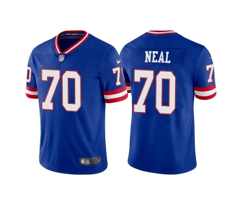 Men's New York Giants #70 Evan Neal Royal Vapor Untouchable Limited Stitched Jersey