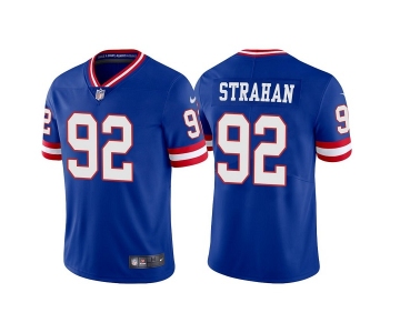 Men's New York Giants #92 Michael Strahan Royal Vapor Untouchable Limited Stitched Jersey
