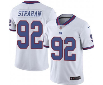 Men's New York Giants #92 Michael Strahan White Color Rush Stitched NFL Nike Limited Jersey