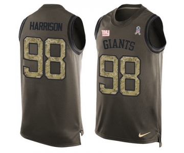 Men's New York Giants #98 Damon Harrison Green Salute to Service Hot Pressing Player Name & Number Nike NFL Tank Top Jersey