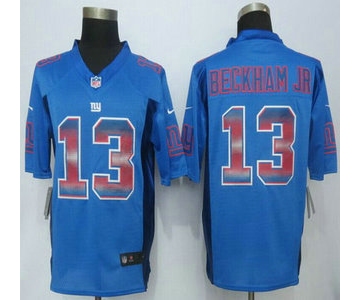 New York Giants #13 Odell Beckham Jr Royal Blue Strobe 2015 NFL Nike Fashion Jersey