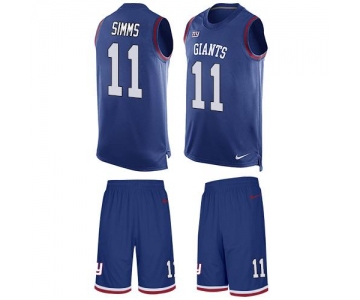 Nike Giants #11 Phil Simms Royal Blue Team Color Men's Stitched NFL Limited Tank Top Suit Jersey