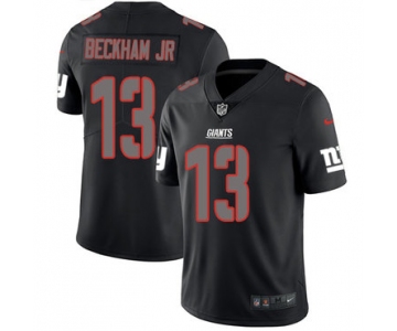 Nike Giants #13 Odell Beckham Jr Black Men's Stitched NFL Limited Rush Impact Jersey