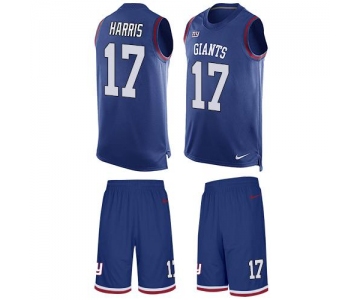 Nike Giants #17 Dwayne Harris Royal Blue Team Color Men's Stitched NFL Limited Tank Top Suit Jersey