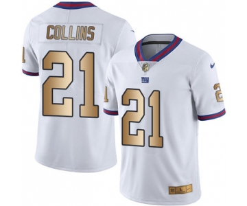 Nike Giants #21 Landon Collins White Men's Stitched NFL Limited Gold Rush Jersey
