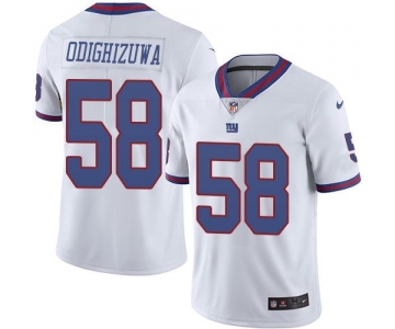 Nike Giants #58 Owa Odighizuwa White Men's Stitched NFL Limited Rush Jersey