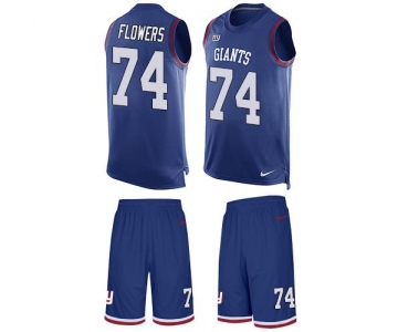 Nike Giants #74 Ereck Flowers Royal Blue Team Color Men's Stitched NFL Limited Tank Top Suit Jersey