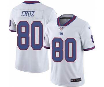 Nike Giants #80 Victor Cruz White Men's Stitched NFL Limited Rush Jersey