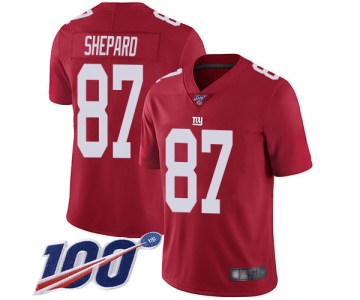 Nike Giants #87 Sterling Shepard Red Men's Stitched NFL Limited Inverted Legend 100th Season Jersey