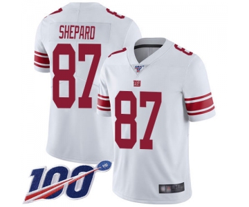 Nike Giants #87 Sterling Shepard White Men's Stitched NFL 100th Season Vapor Limited Jersey