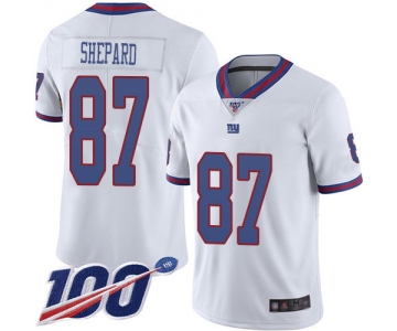 Nike Giants #87 Sterling Shepard White Men's Stitched NFL Limited Rush 100th Season Jersey