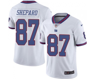 Nike Giants #87 Sterling Shepard White Men's Stitched NFL Limited Rush Jersey