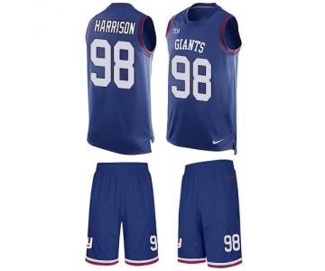 Nike Giants #98 Damon Harrison Royal Blue Team Color Men's Stitched NFL Limited Tank Top Suit Jersey