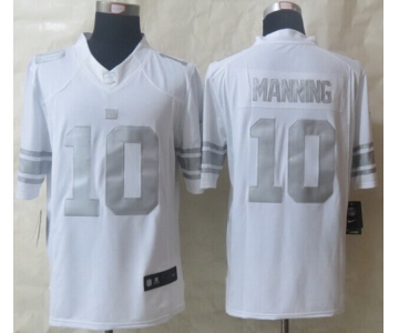 Nike New York Giants #10 Eli Manning Platinum White Limited Jersey